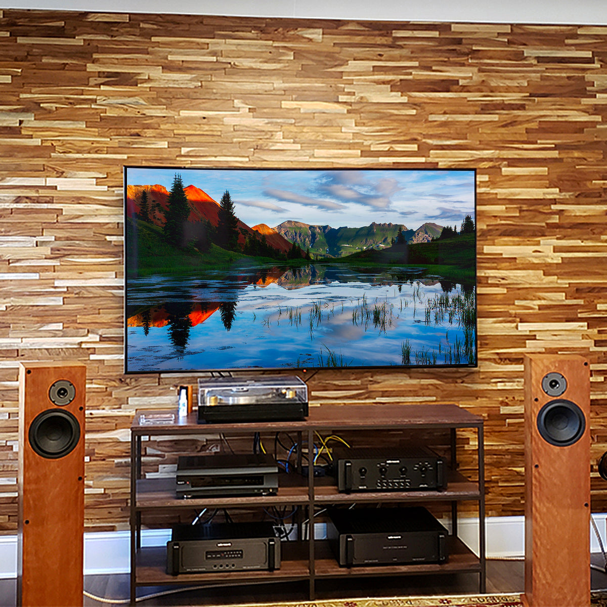 Natural Acacia 3D Stacked Panels