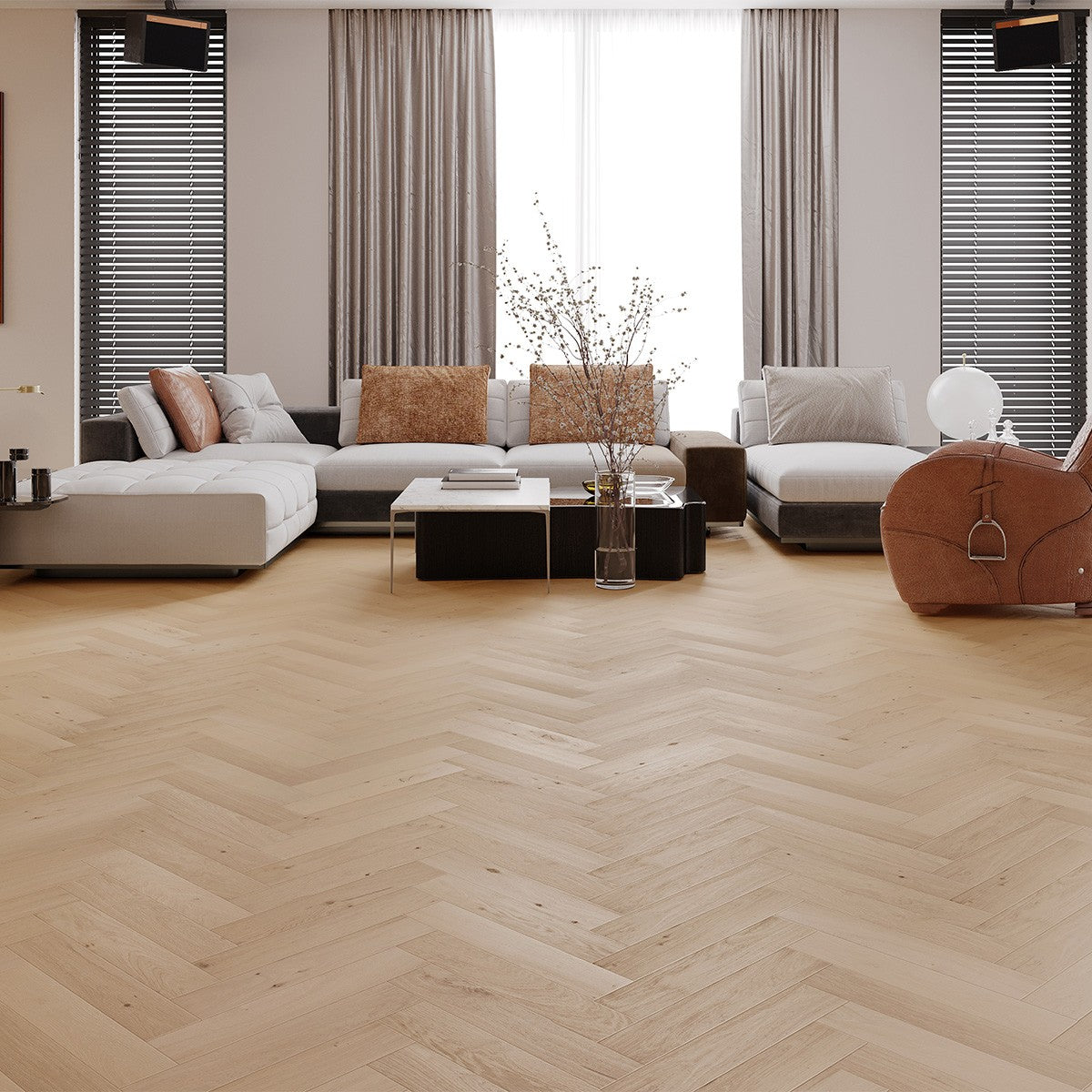 Chalet Herringbone White Oak Sample