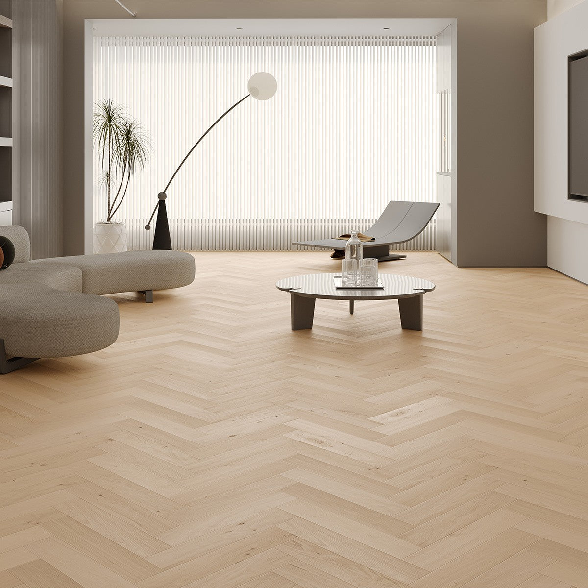 Chalet Herringbone White Oak Sample