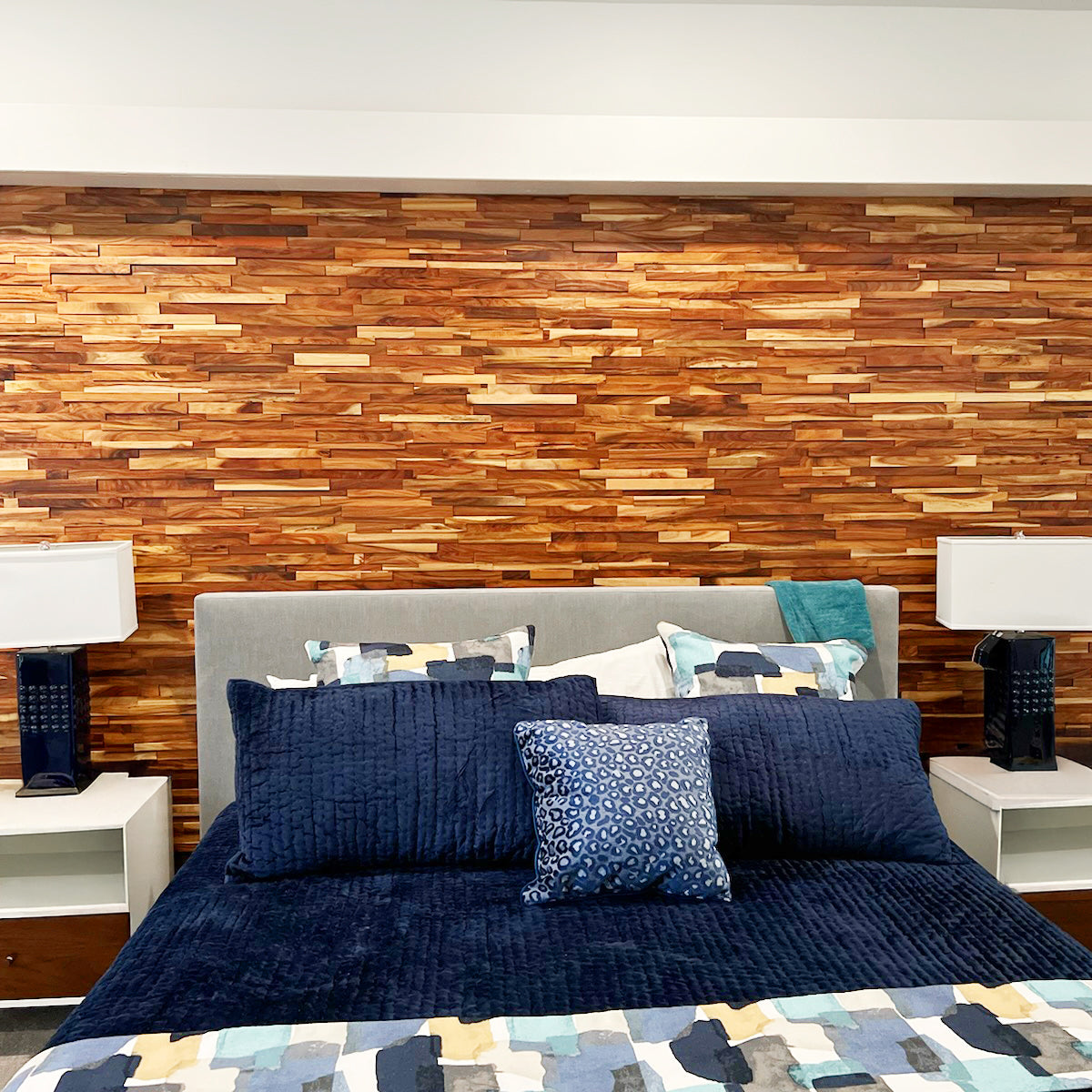 Natural Acacia 3D Stacked Panels