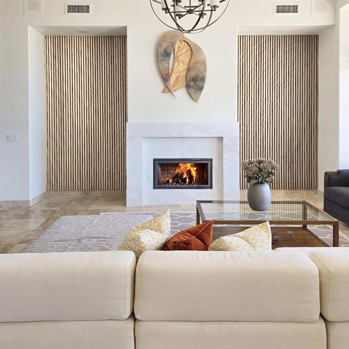 Parchment Oak Acoustic Slat Panels 94.5"