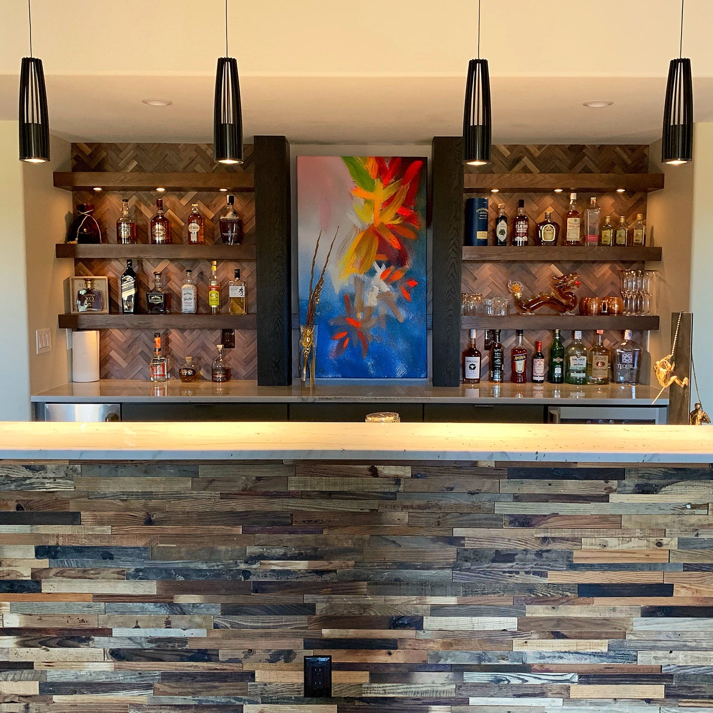 Reclaimed Pine 3D Stacked Panels