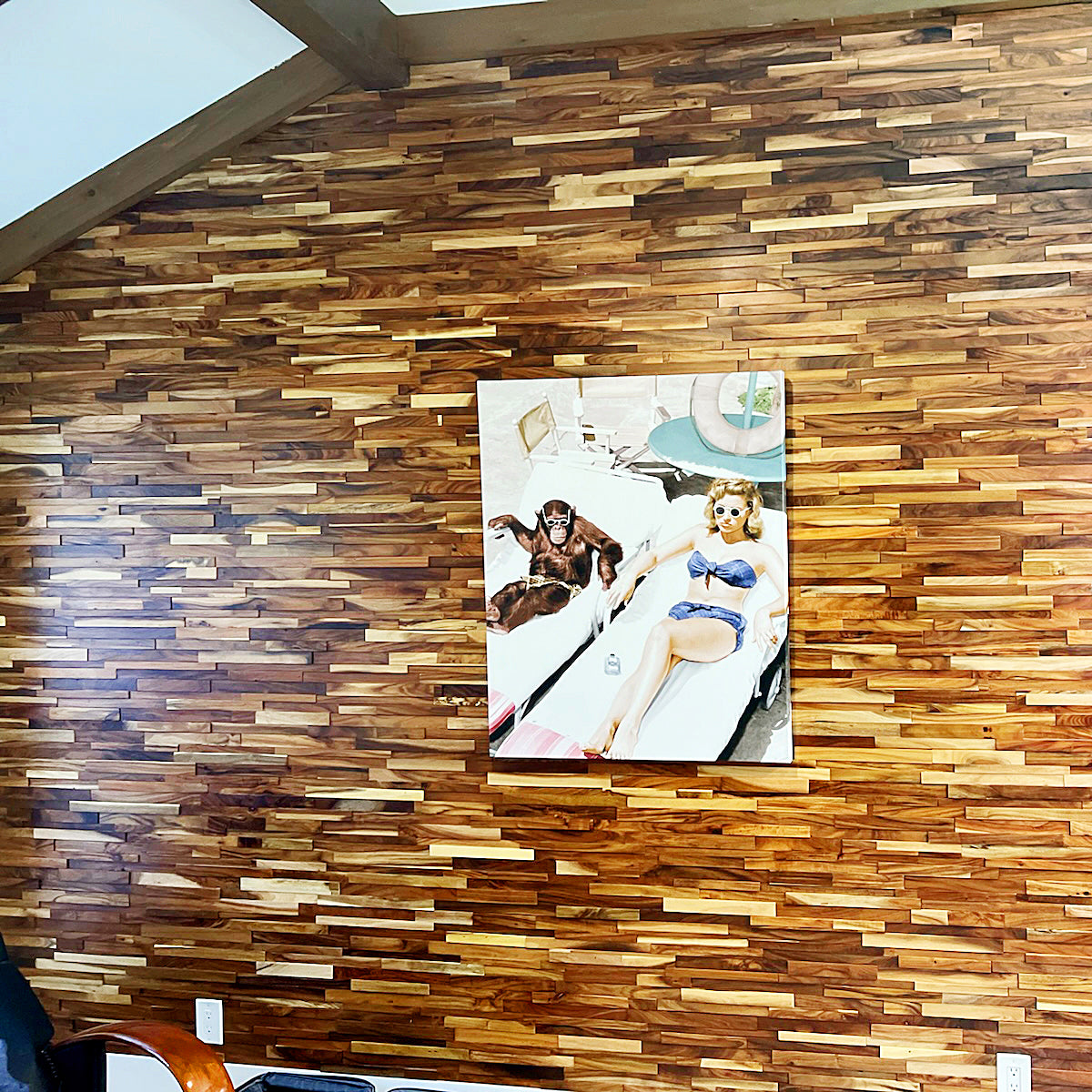 Natural Acacia 3D Stacked Panels