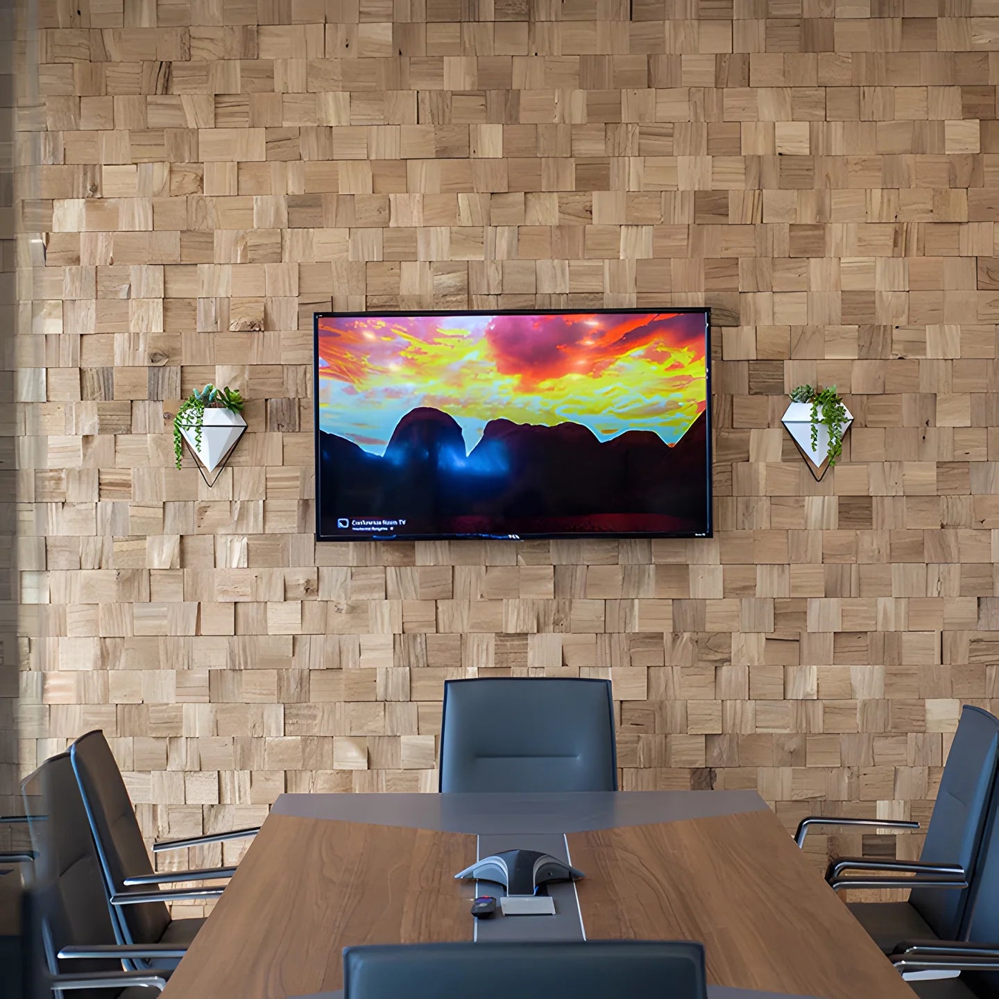 Natural Oak 3D Block Wall Panels
