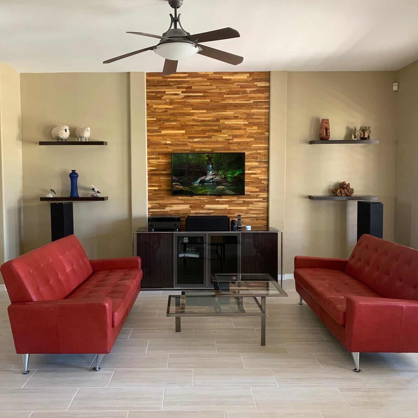Natural Acacia 3D Stacked Panels