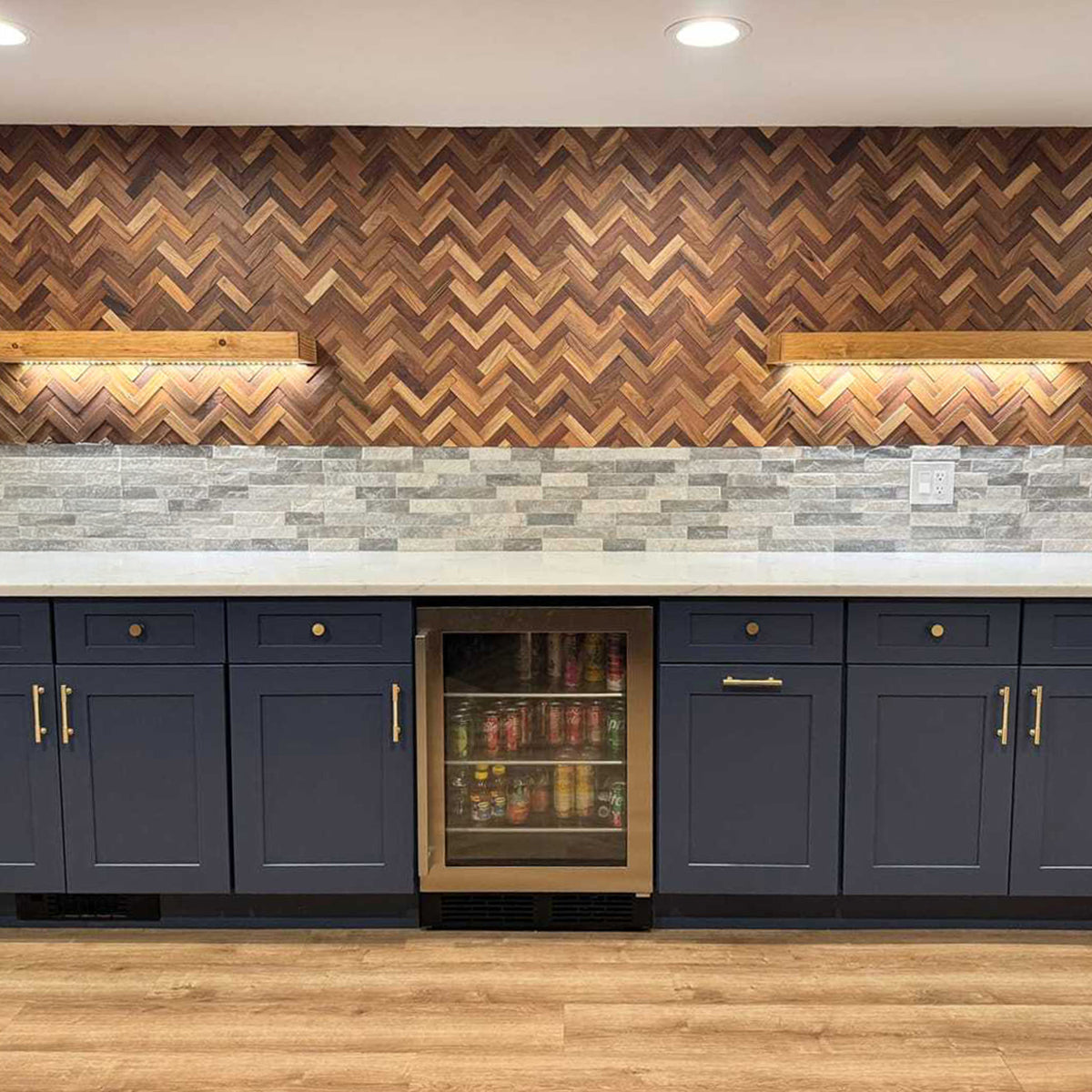 3D Herringbone Walnut