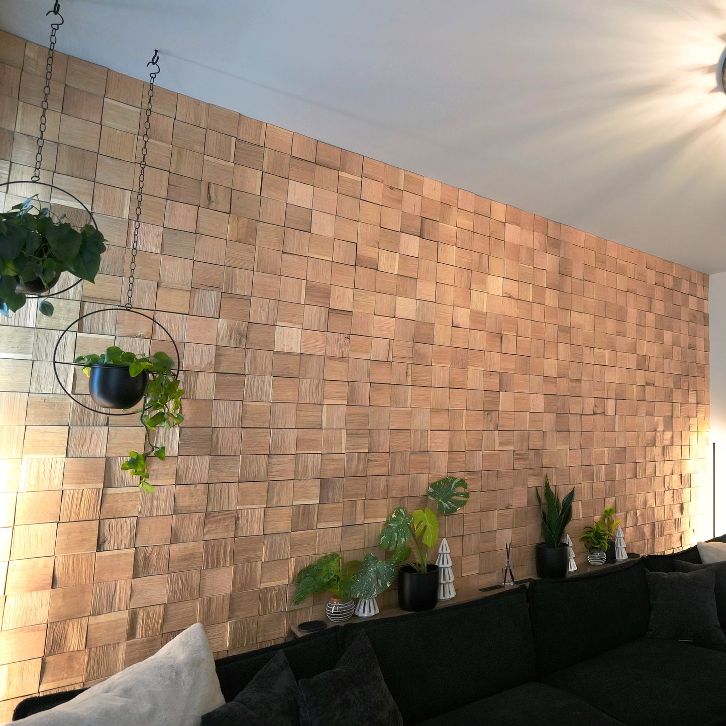 Natural Oak 3D Block Wall Panels