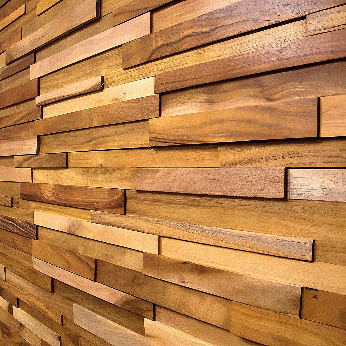 Natural Acacia 3D Stacked Panels