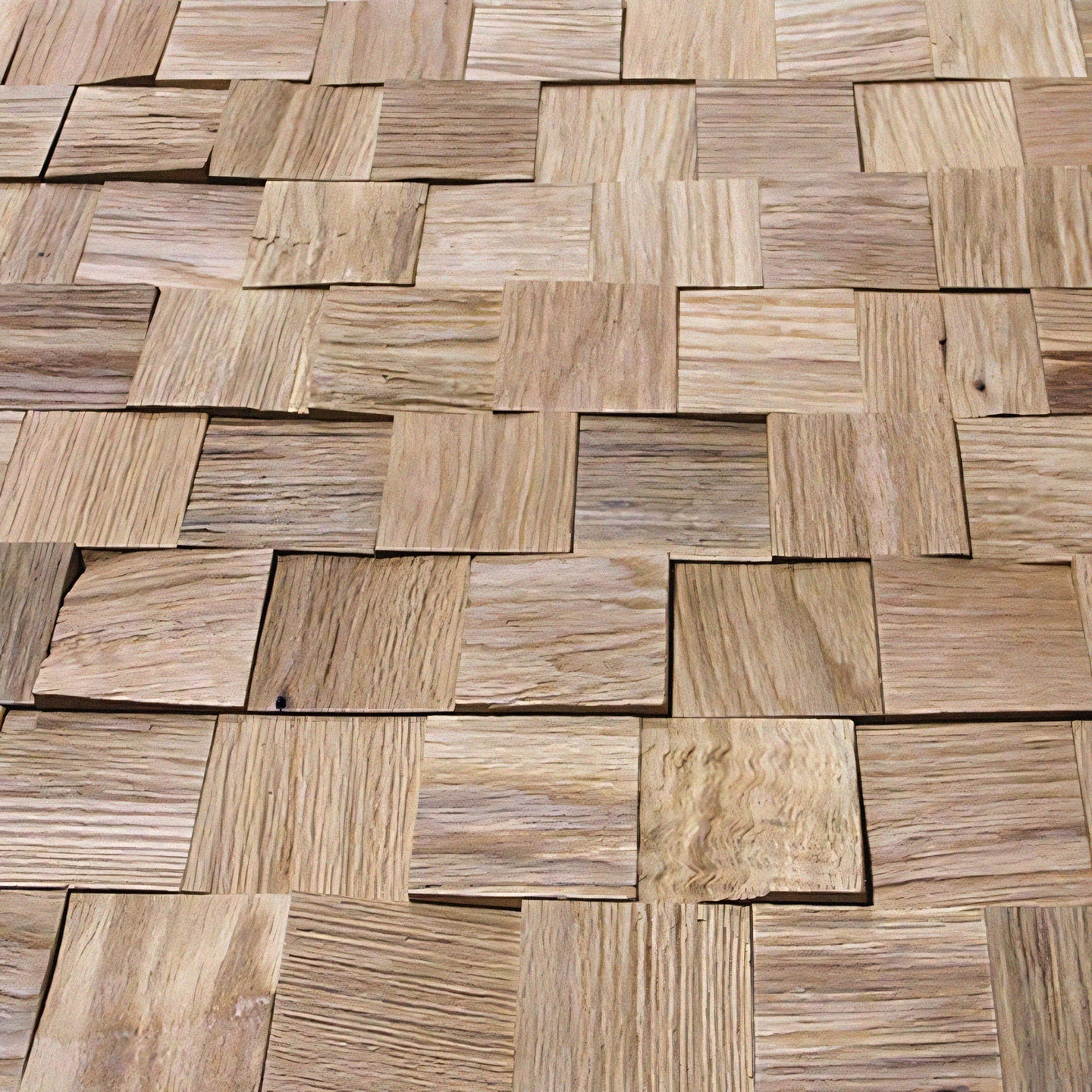 Natural Oak 3D Block Wall Panels