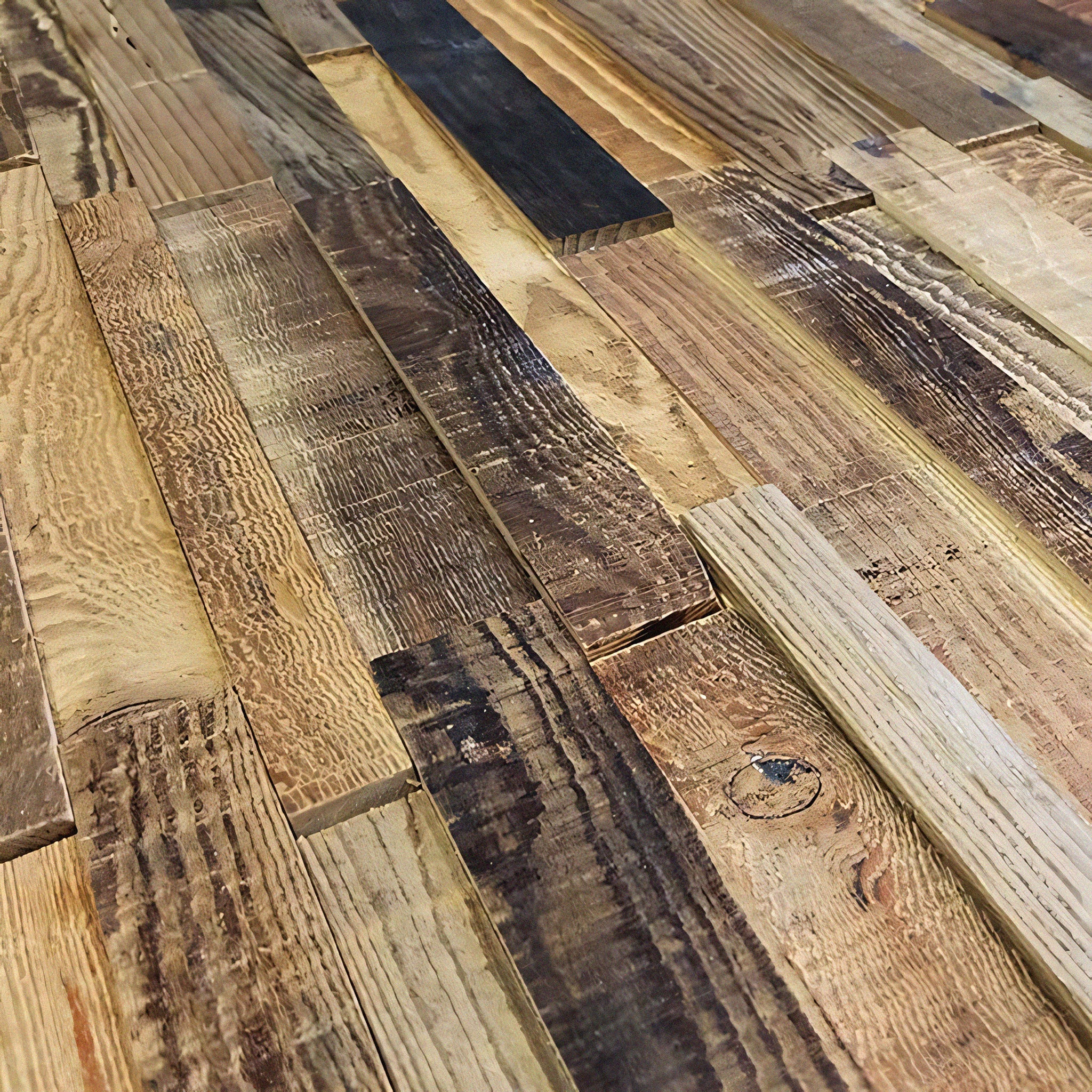 Reclaimed Pine 3D Stacked Panels
