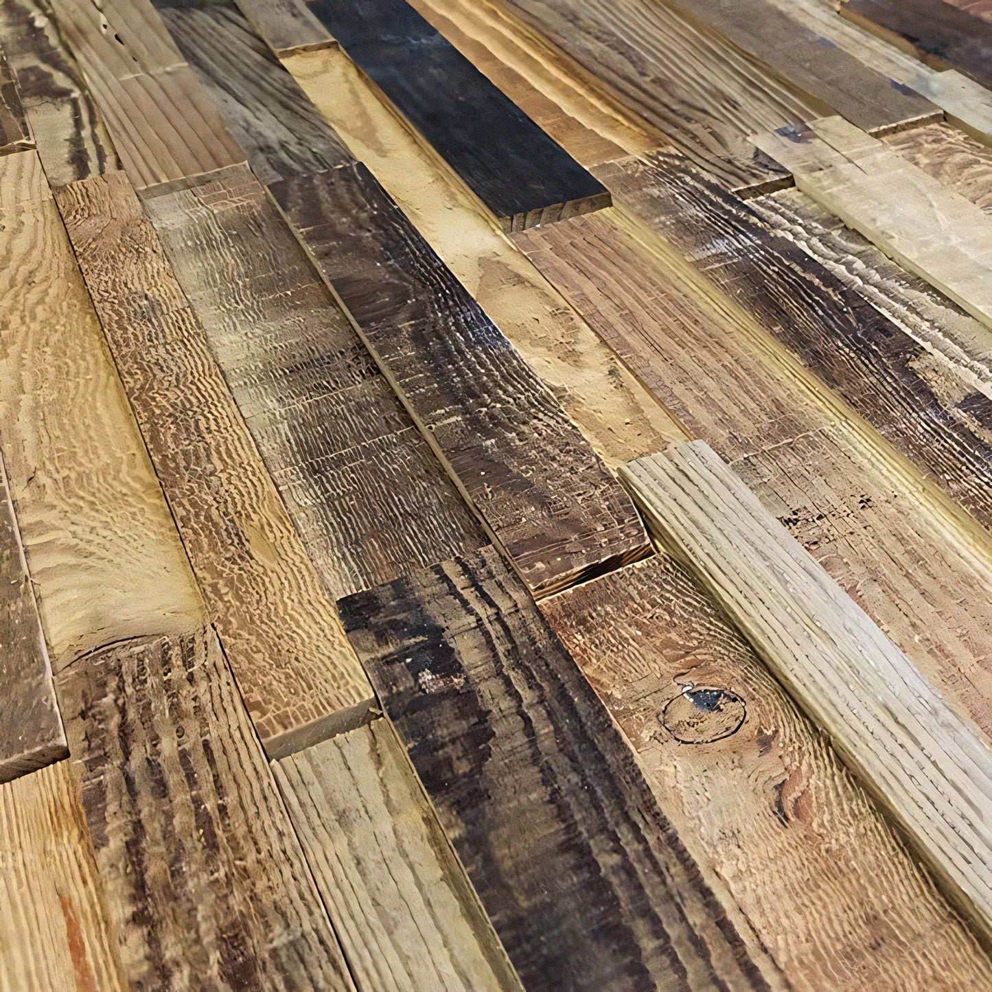 Reclaimed Pine 3D Stacked Panels