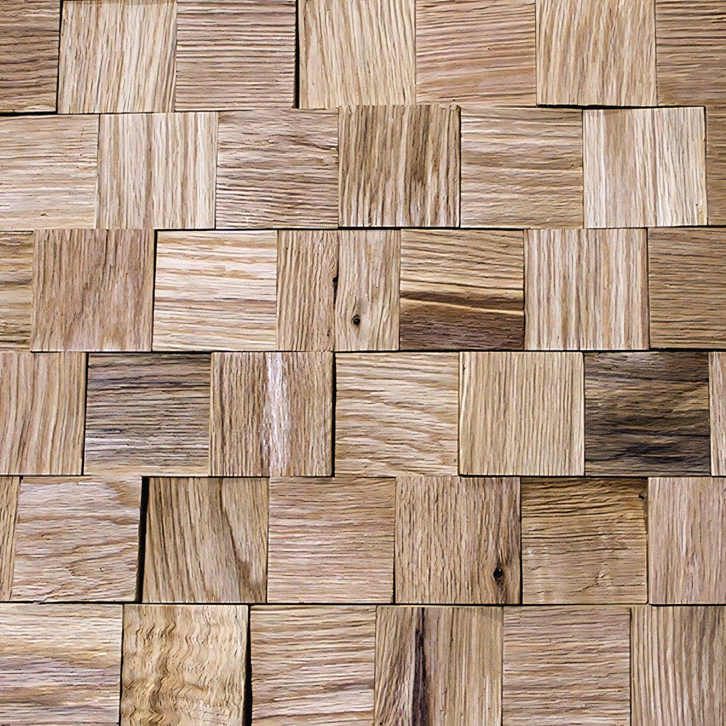 Natural Oak 3D Block Wall Panels
