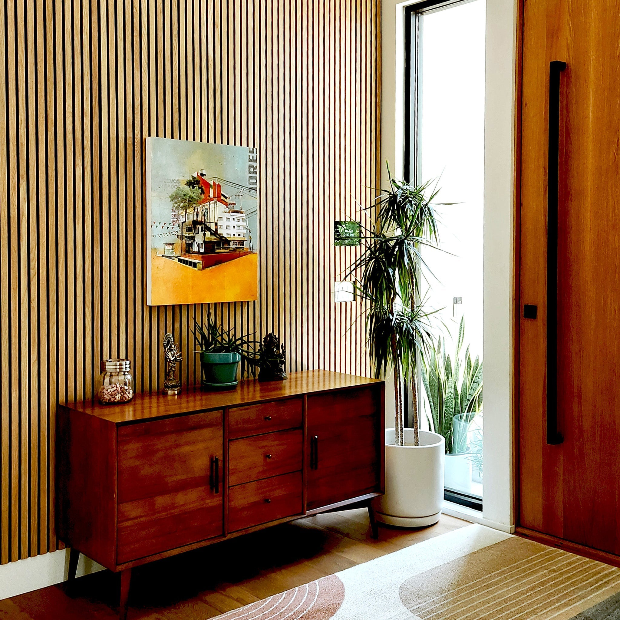 Natural Oak Acoustic Slat Panels 94.5" Length