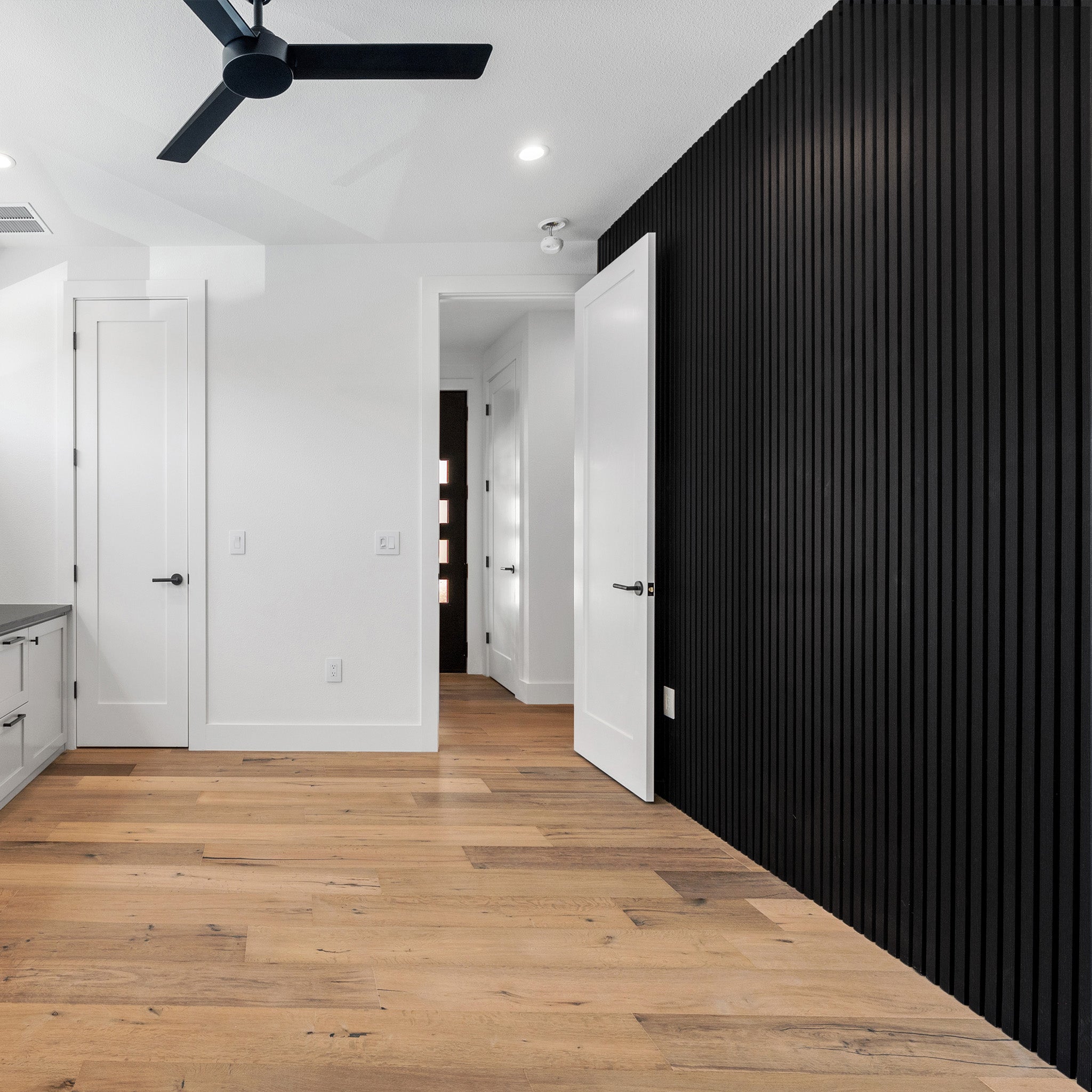 Luxury Black Oak Acoustic Slat Panels 108.25