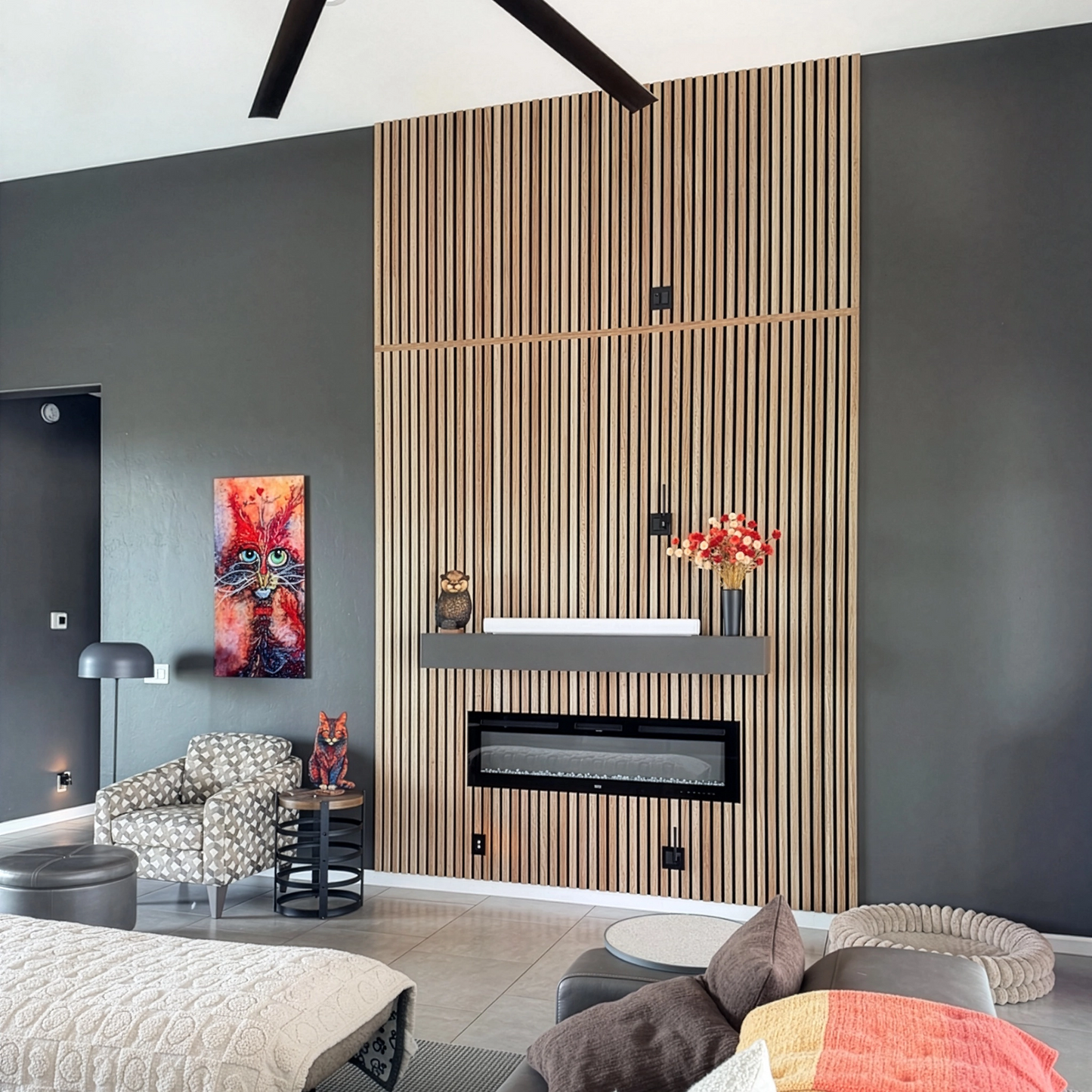 AFD Zebra Wood Extra Wide Acoustic Slat Panel