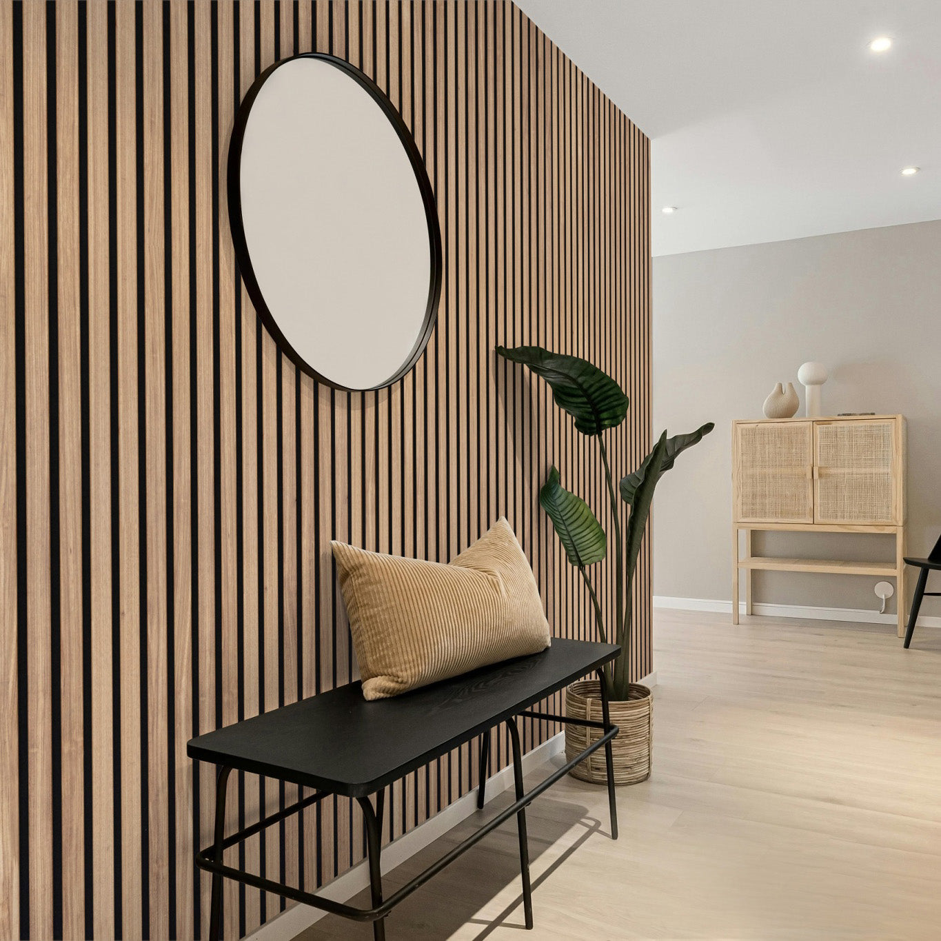 AFD Zebra Wood Extra Wide Acoustic Slat Panel