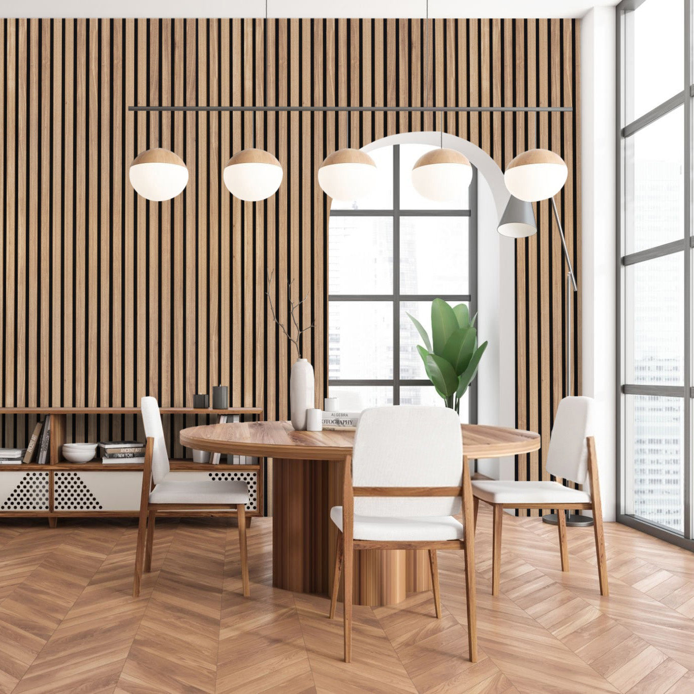 AFD Zebra Wood Extra Wide Acoustic Slat Panel