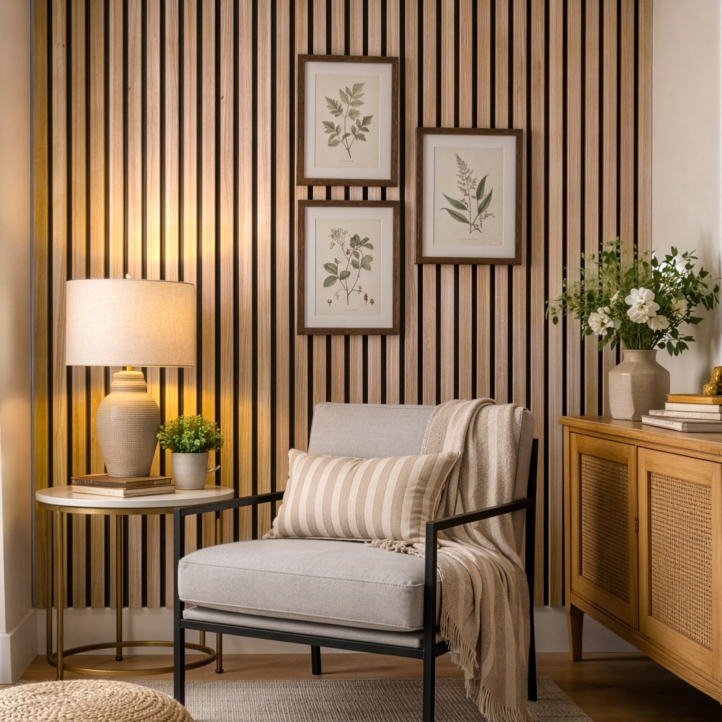 AFD Zebra Wood Extra Wide Acoustic Slat Panel