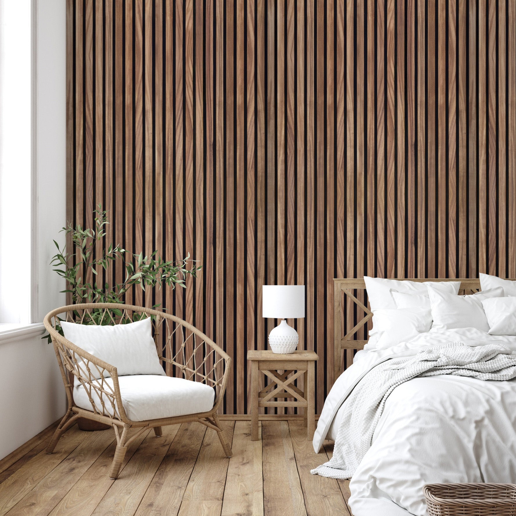 AFD South American Walnut Extra Wide Acoustic Slat Panel