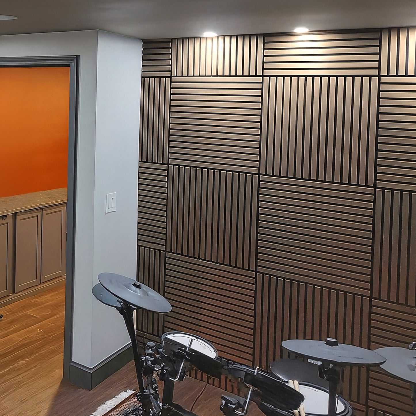 Toasted Walnut Acoustic Slat Tiles 23.6"
