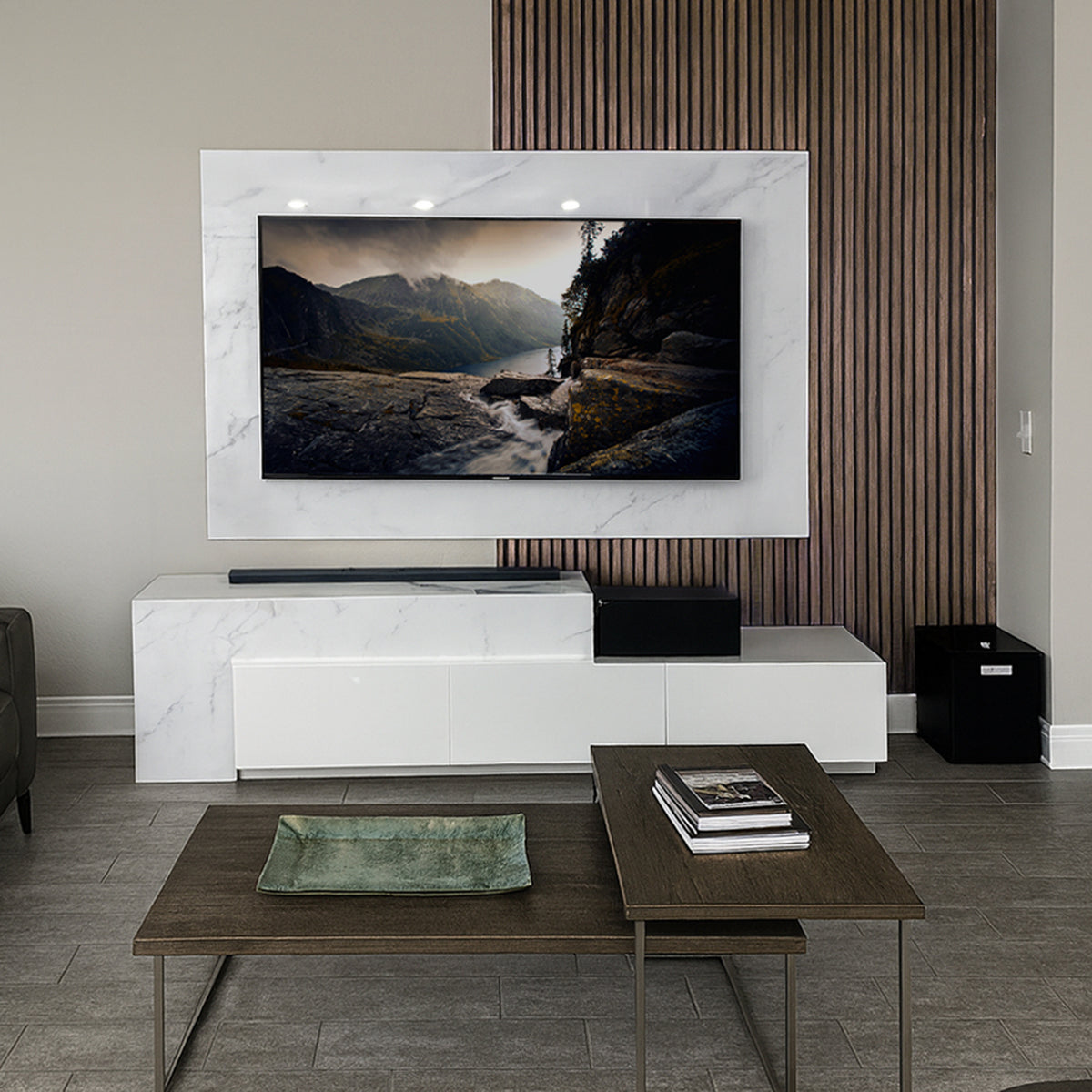 Sandal Walnut Acoustic Slat Panels