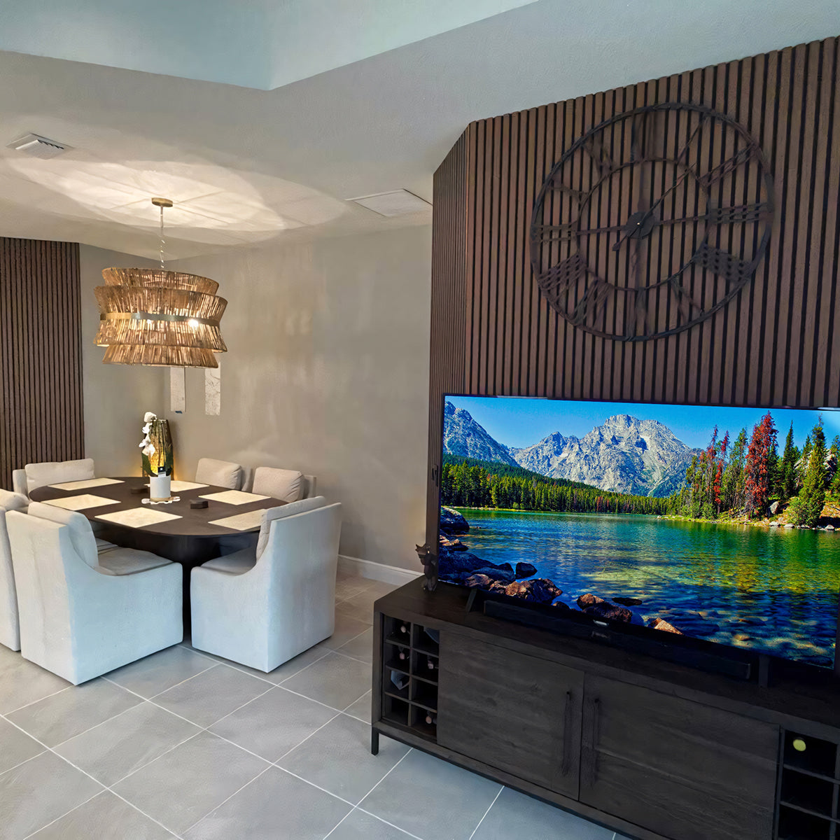 Dark Walnut Acoustic Slat Panels 108.25"