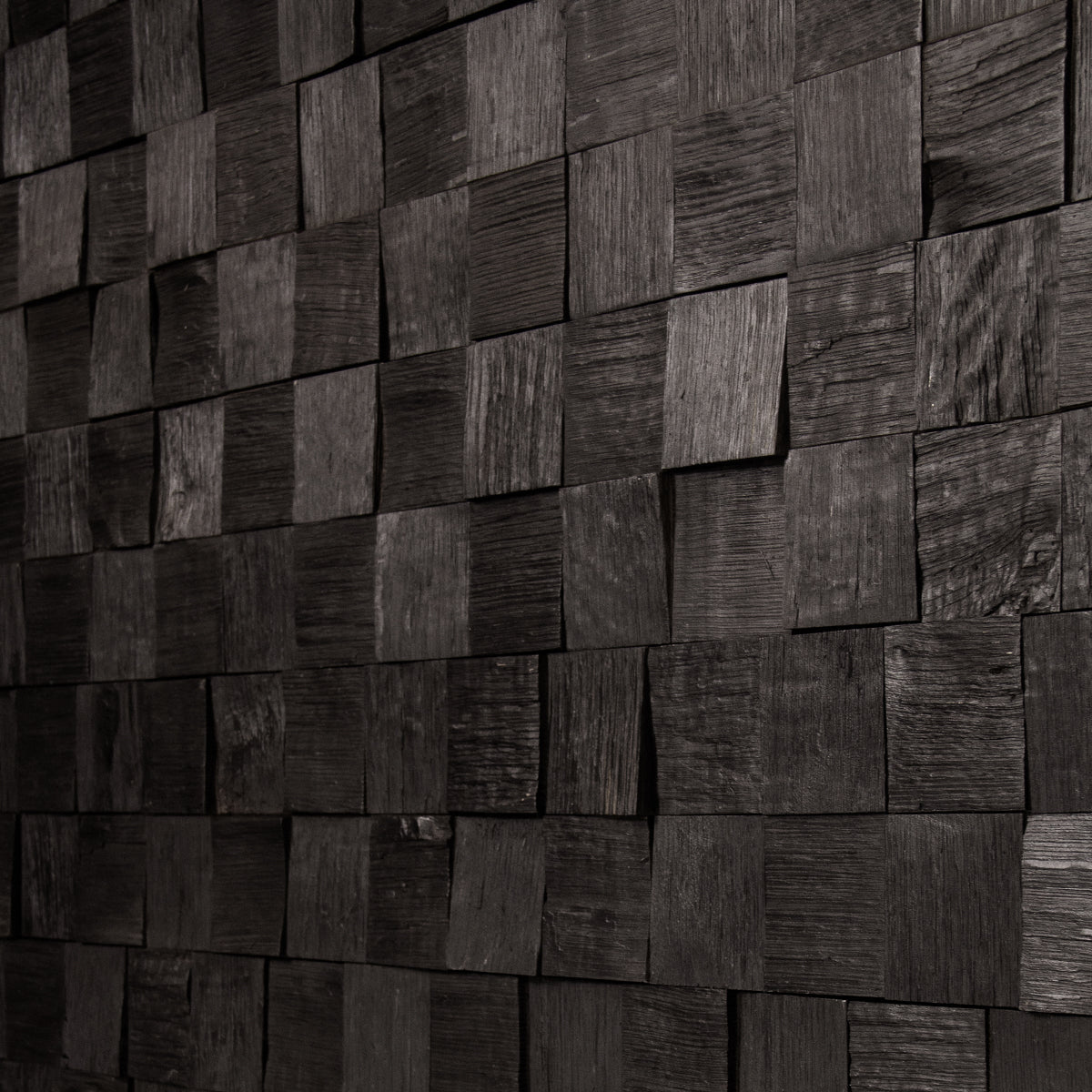 Ebony Oak 3D Block Wall Panels