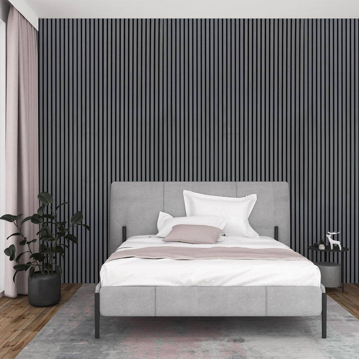 Dusty Grey Oak Acoustic Slat Panels 108.2" Length