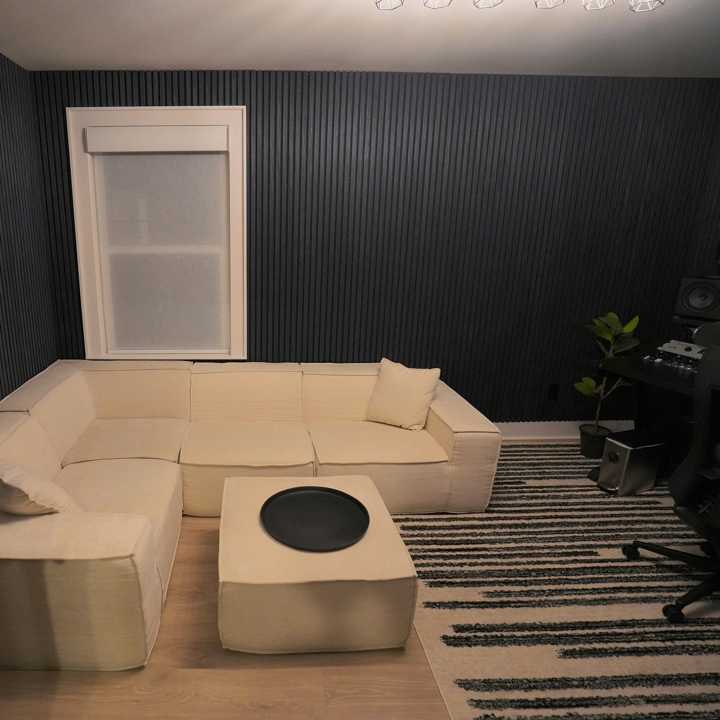 Graphite Oak Acoustic Slat Panels