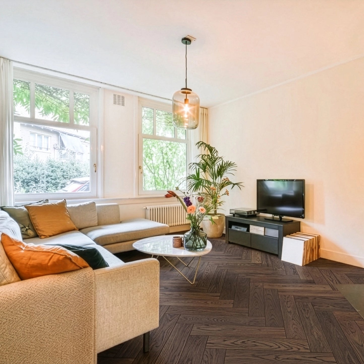 Sepia Herringbone White Oak