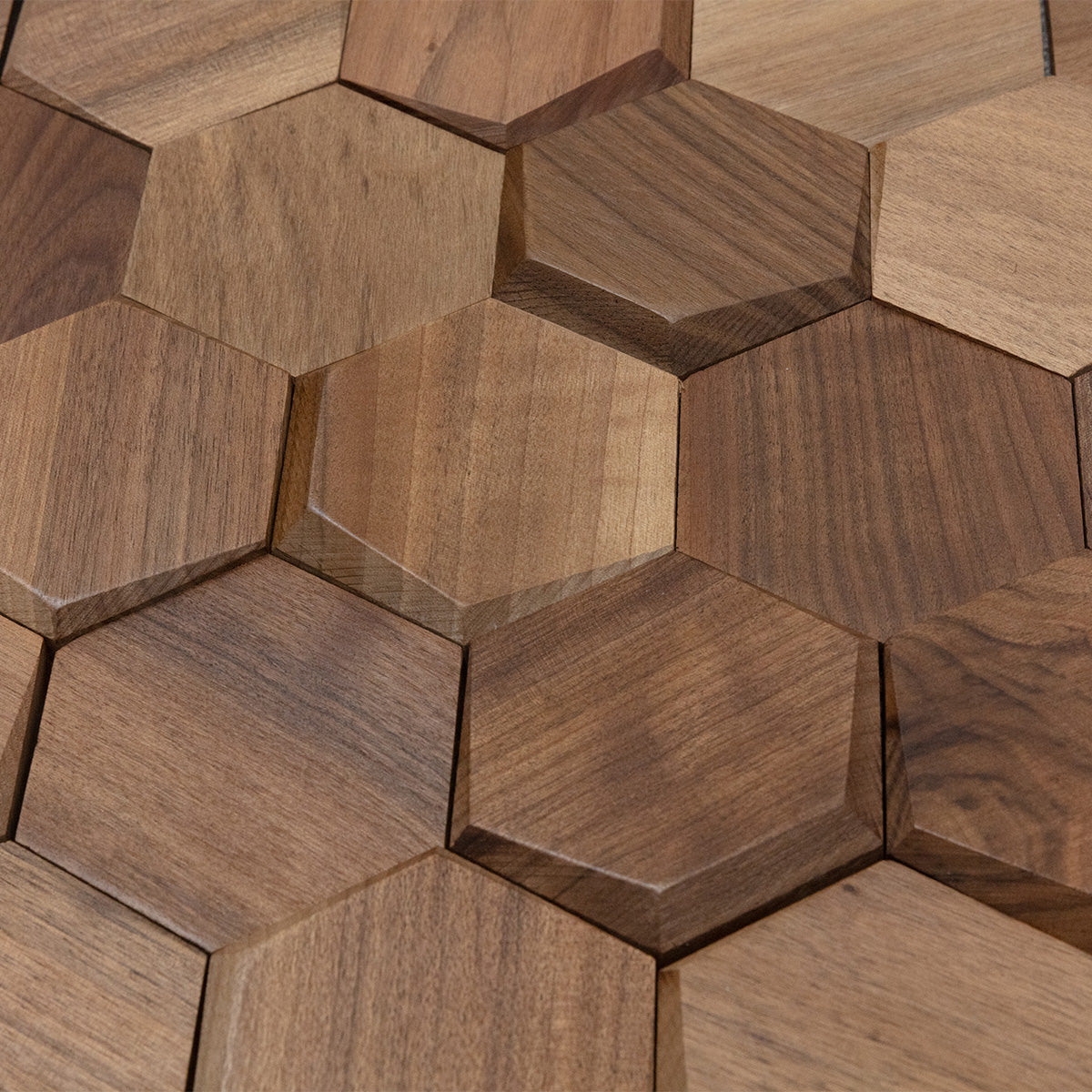 Natural Walnut 3D Hex Panels