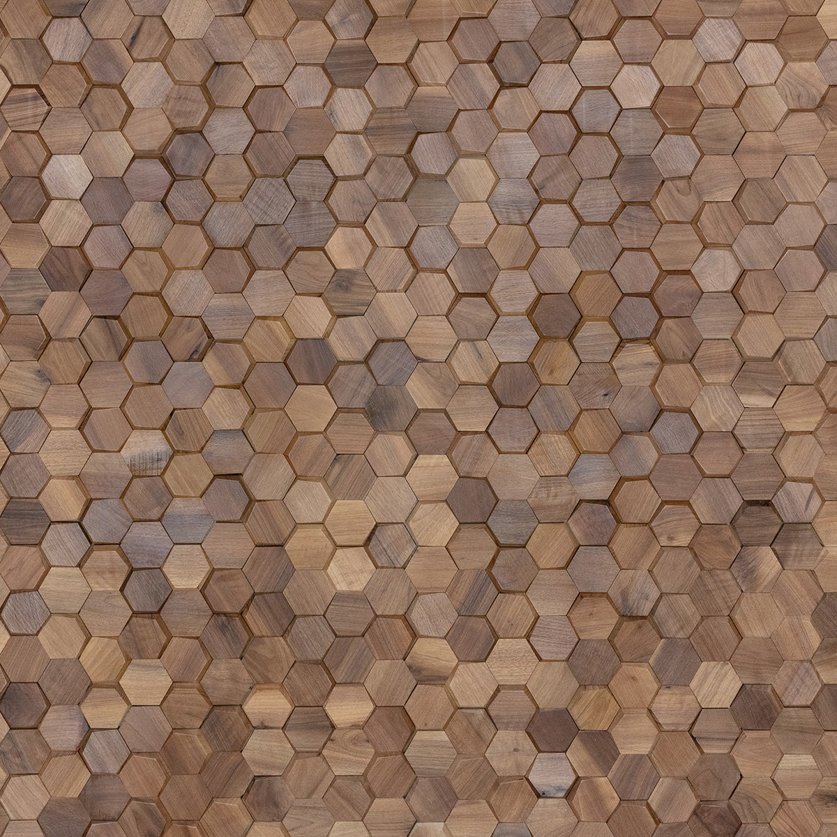 Natural Walnut 3D Hex Panels