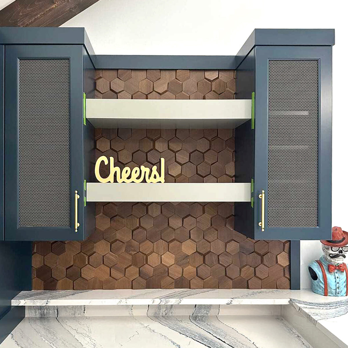 Natural Walnut 3D Hex Panels