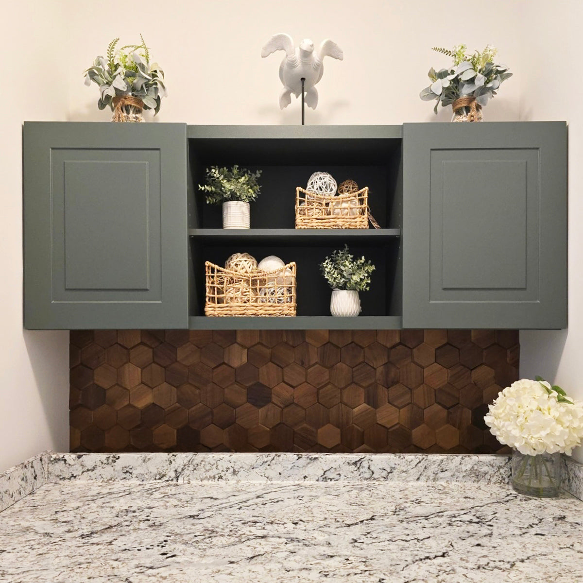 Natural Walnut 3D Hex Panels
