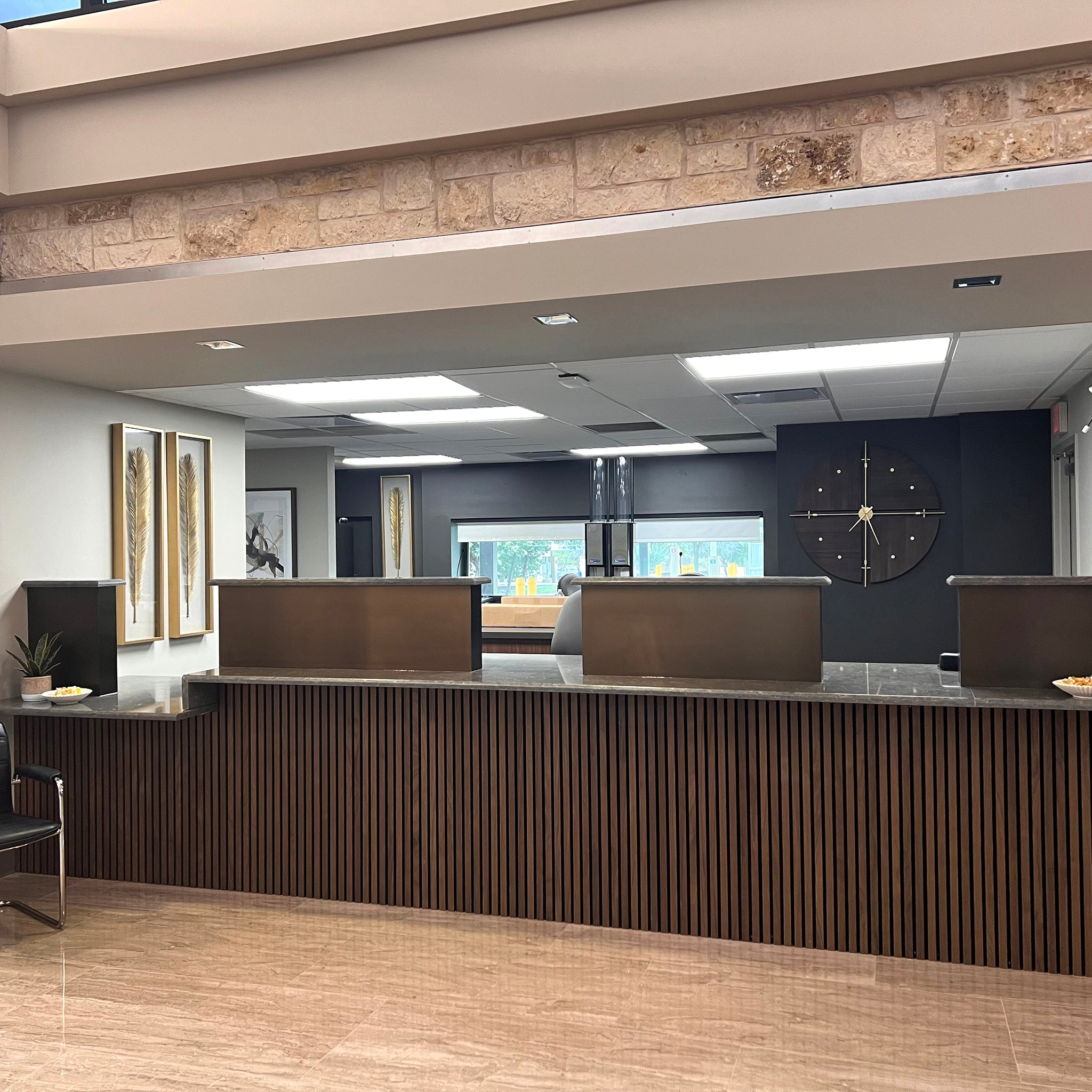 Natural Walnut Acoustic Slat Panels 118" Length