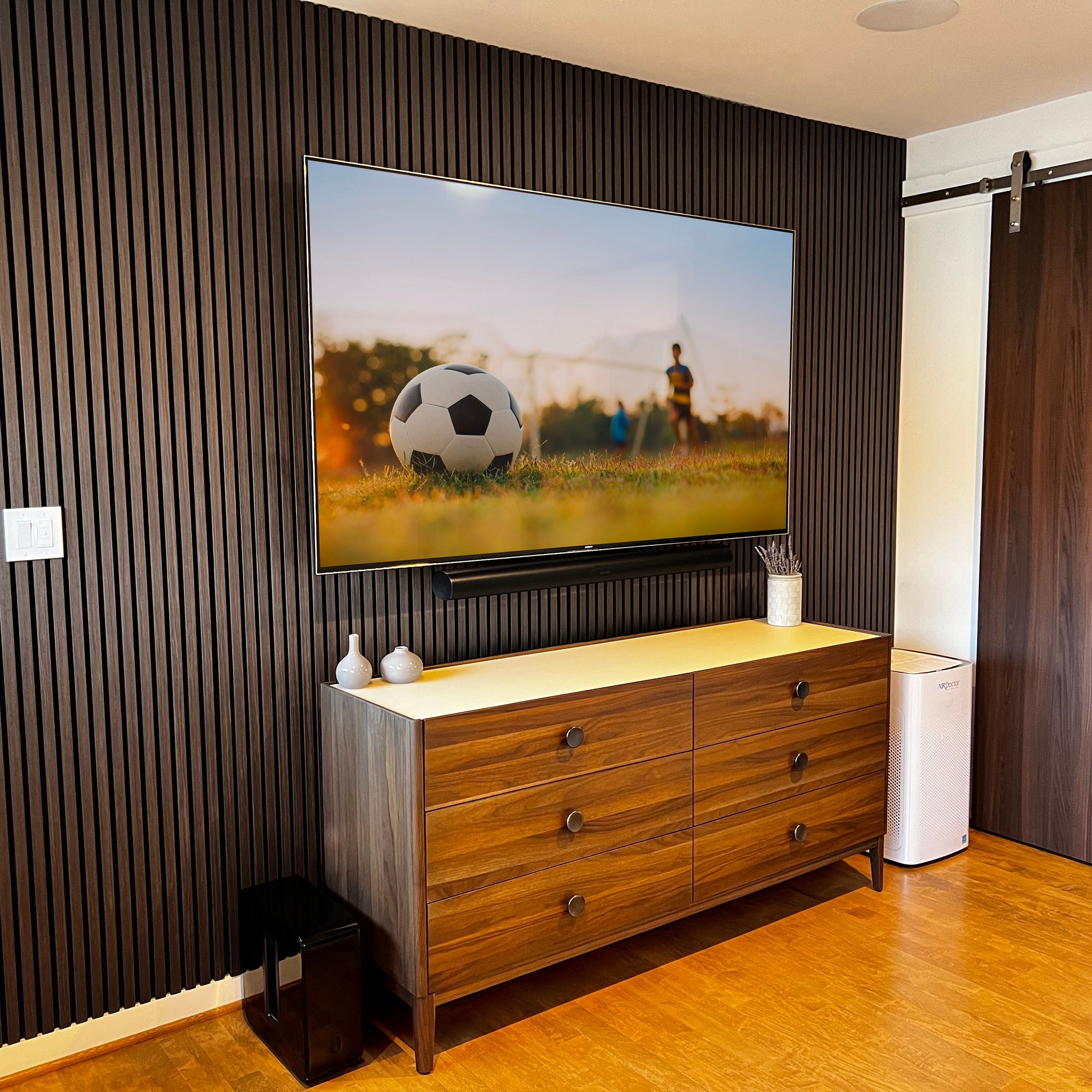 Dark Walnut Acoustic Slat Panels 108.25"