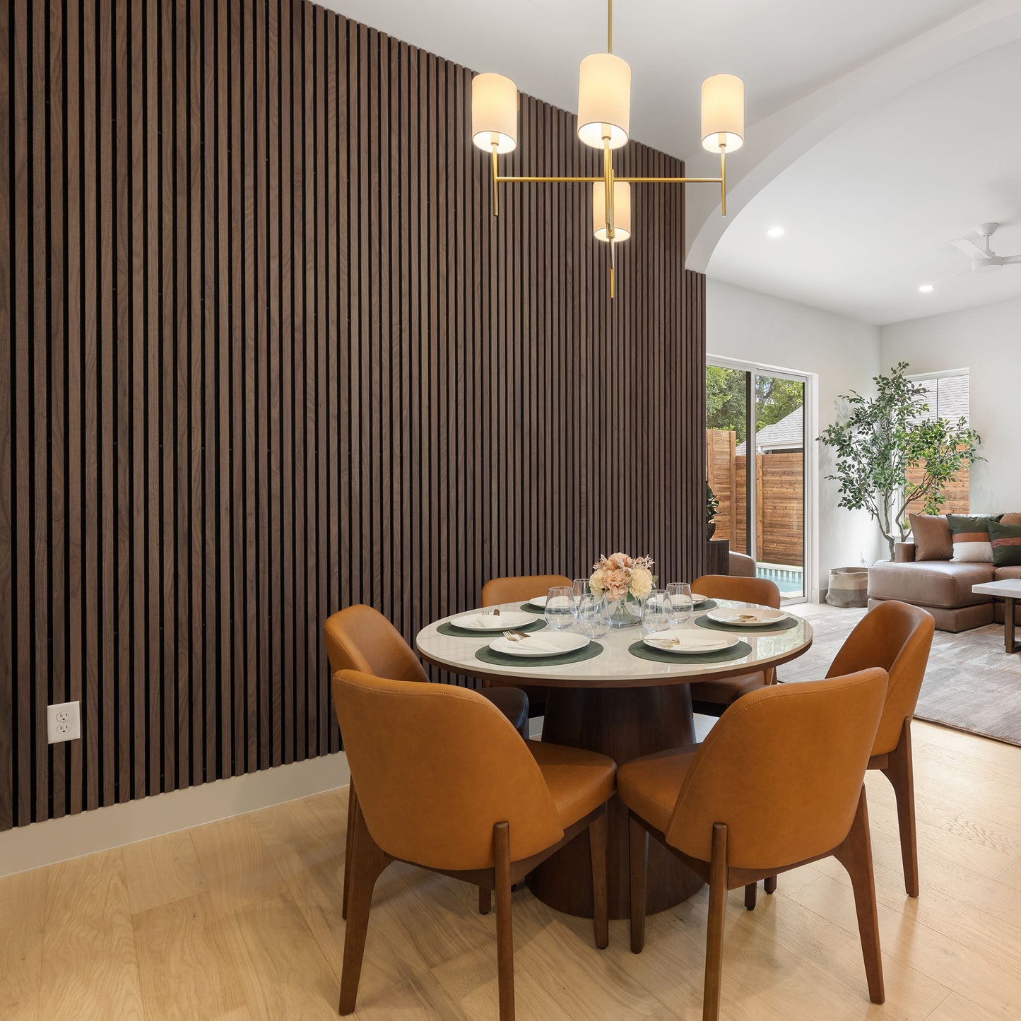 Natural Walnut Acoustic Slat Panels