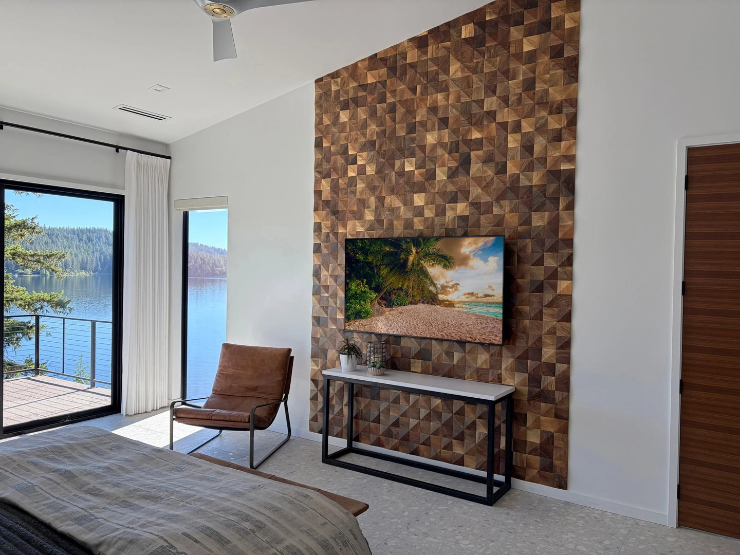 Natural Walnut 3D Diamond Panels