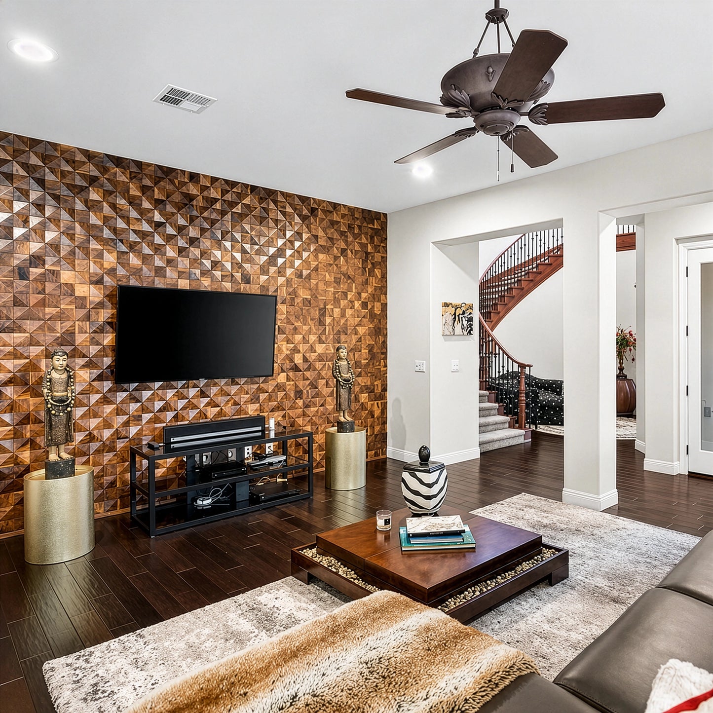 Natural Walnut 3D Diamond Panels