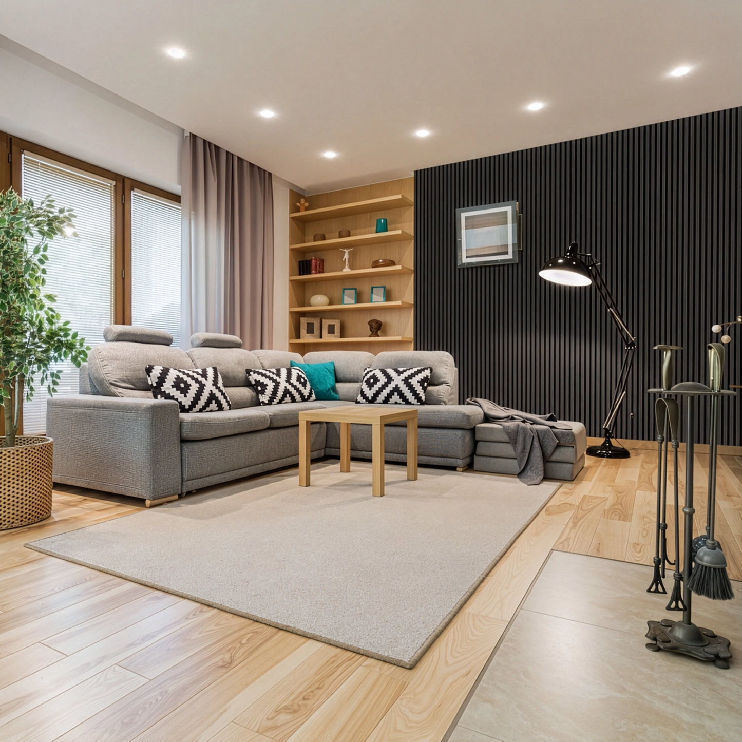 AFD Luxury Black Oak Acoustic Slat Panels