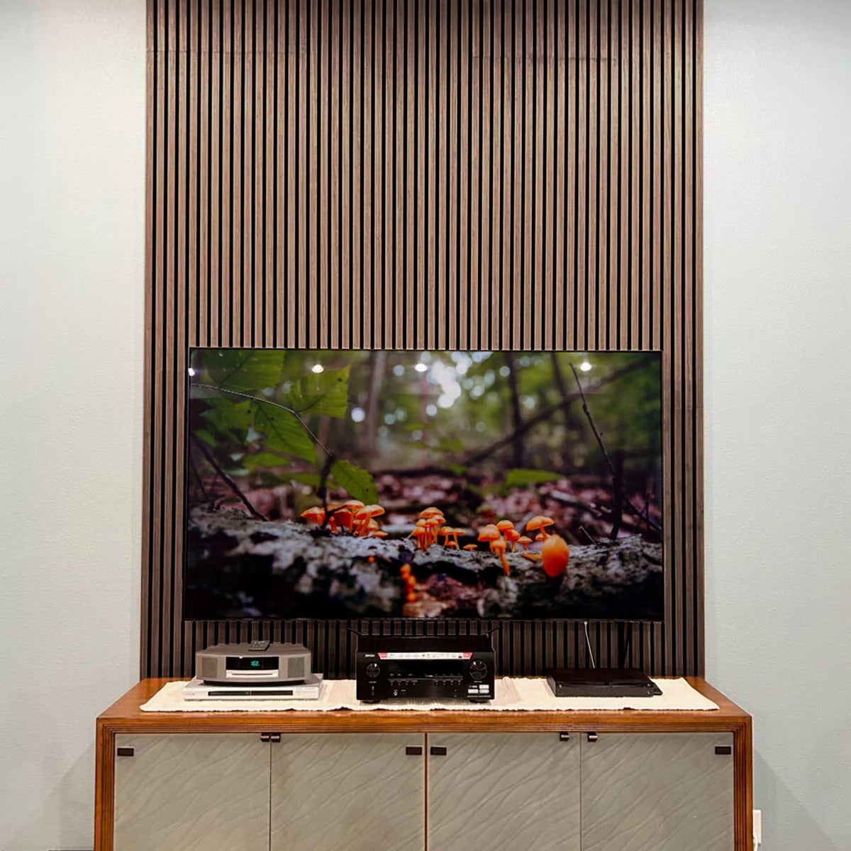 Leather Oak Acoustic Slat Panels