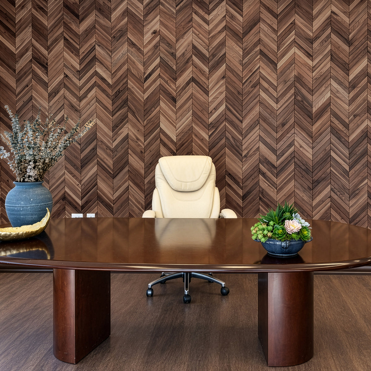 Natural Walnut Chevron Panels