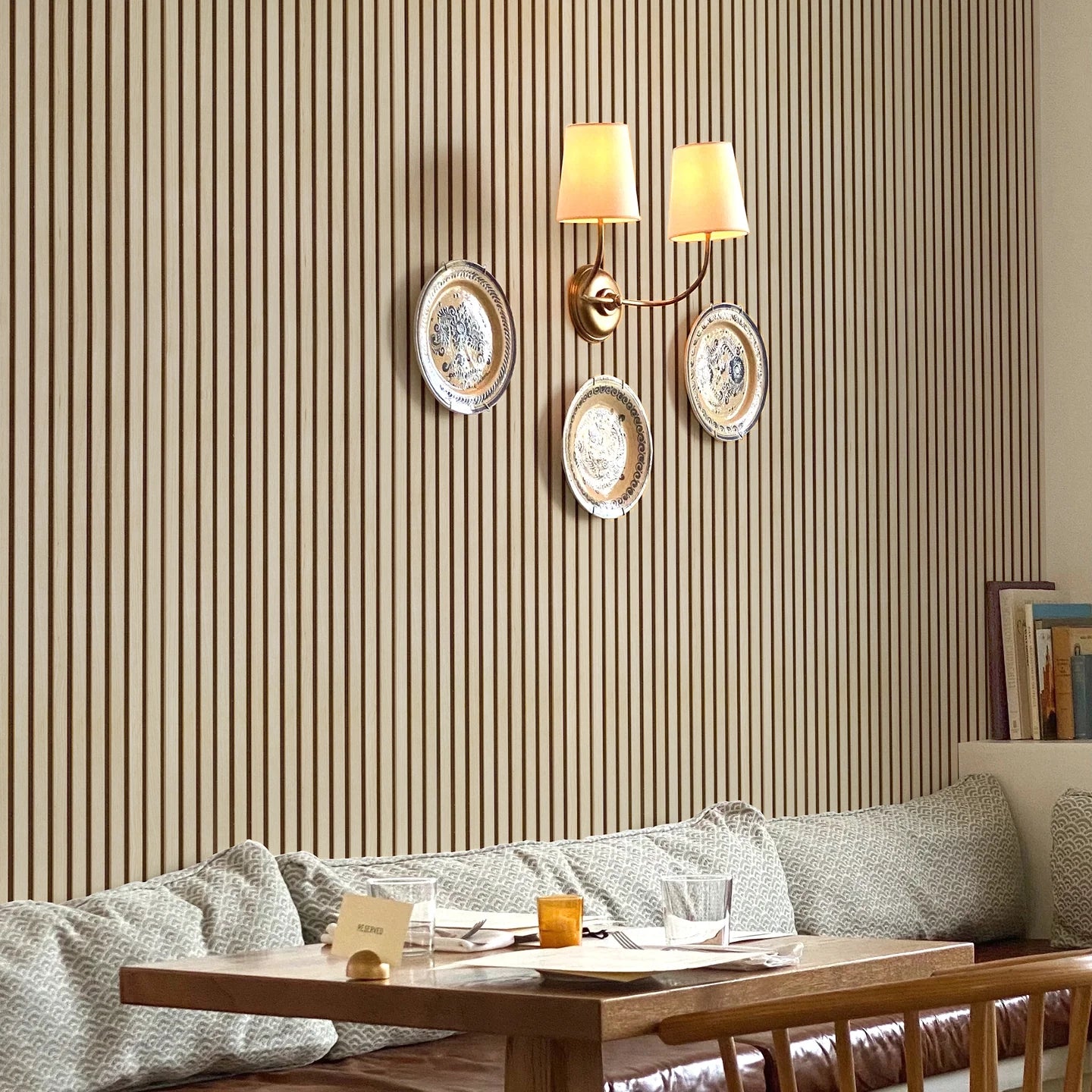 Raw Natural Oak Acoustic Slat Panels 94.5"