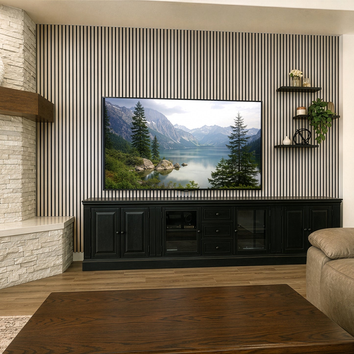 Raw Natural Oak Acoustic Slat Panels 94.5"
