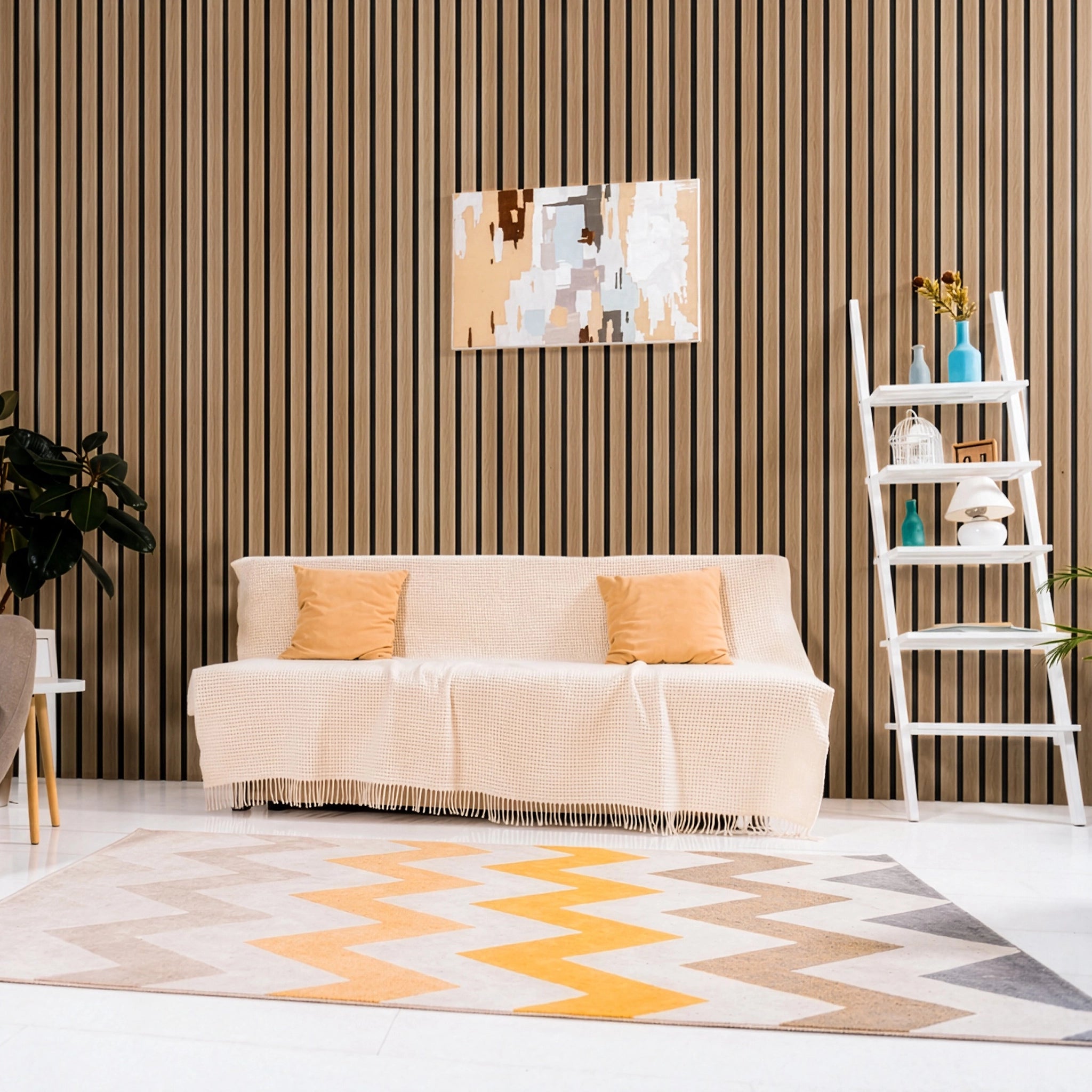 AFD Zebra Wood Extra Wide Acoustic Slat Panel