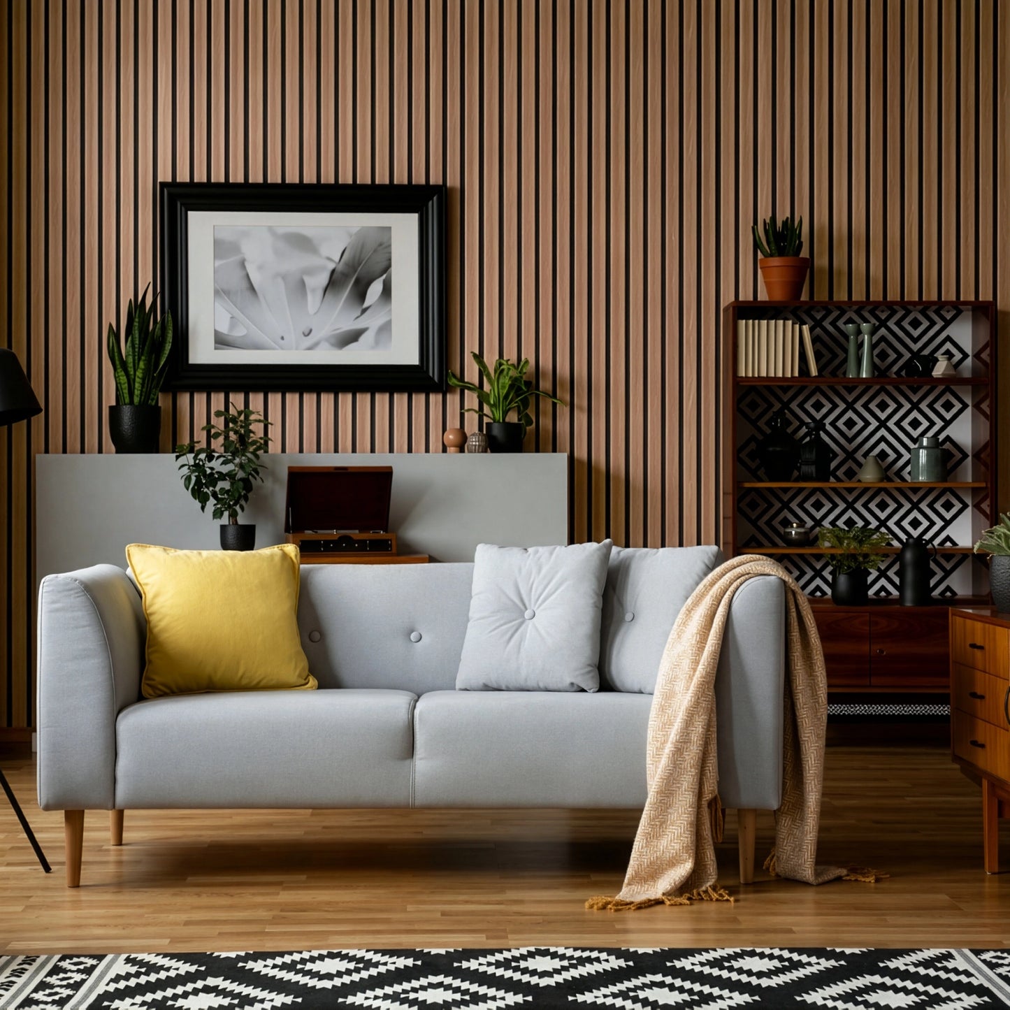 AFD South American Walnut Extra Wide Acoustic Slat Panel
