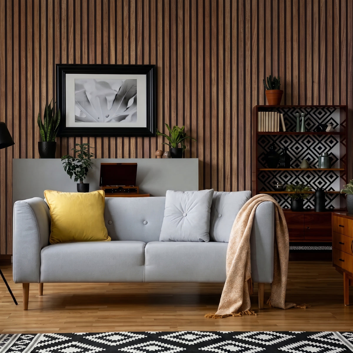 AFD South American Walnut Extra Wide Acoustic Slat Panel