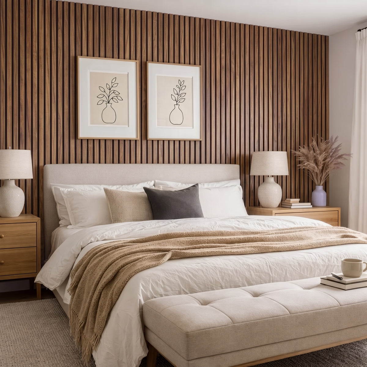 AFD South American Walnut Extra Wide Acoustic Slat Panel