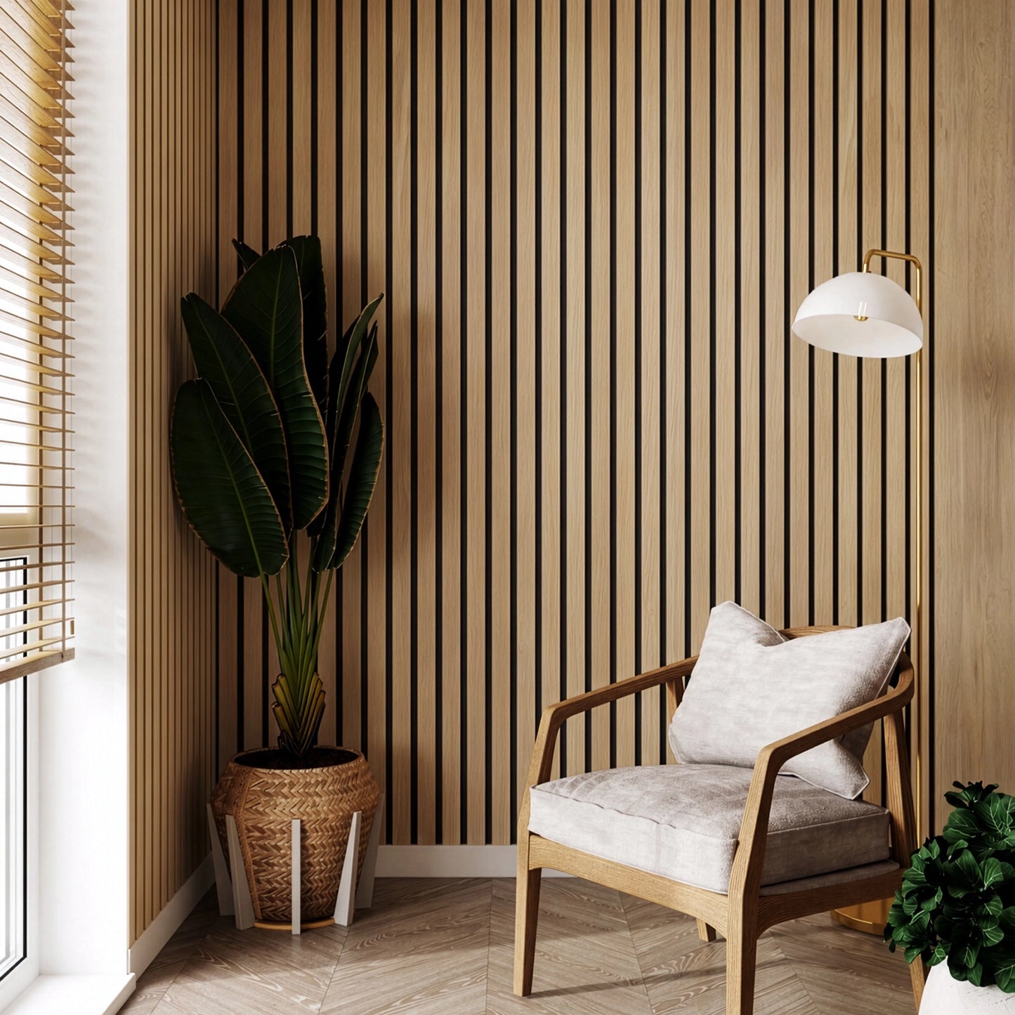 AFD White Oak Extra Wide Acoustic Slat Panels