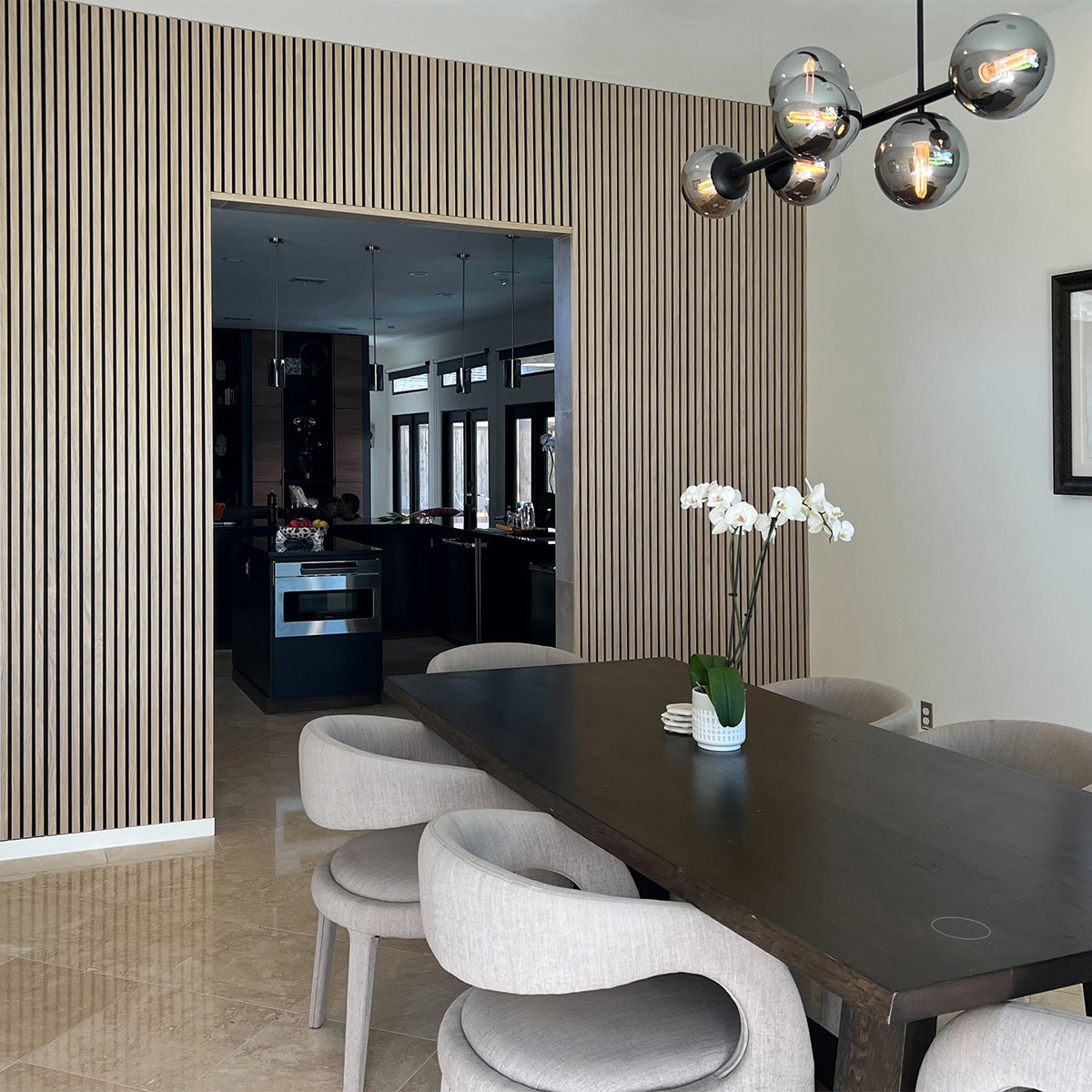 Natural Oak Acoustic Slat Panels 108.25"
